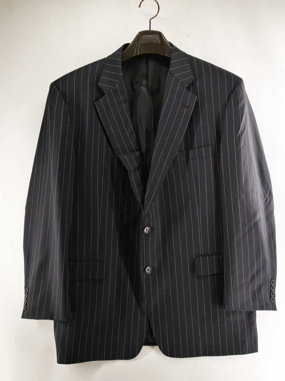 Burberry London Blazer Mens 46R Gray Pinstripe Wool Boyds Philadelphia Suit